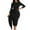 Black, variant on Rohuuque Women's Fall Winter Bodycon Dress Crew Neck Pleated Tie Waist Long Sleeve Knee Length Business Casual Dress Burgundy