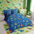 thumbnail image 2 of Erosebridal Funny Dinosaur Bedding Comforter Set for Boys Girls, Cute Animal Wildlife Full Bedding Set, Blue, 2 of 6