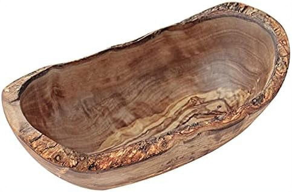 Set Of 2 Decorative Wood Bowl 7" Wooden Boat Shaped Bowl For Fruit
