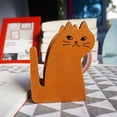 thumbnail image 4 of Adorable Cat Wooden Tape Dispenser Functional Desk Organizer with Metal Cutter Whimsical Office Decor Gift, 4 of 8