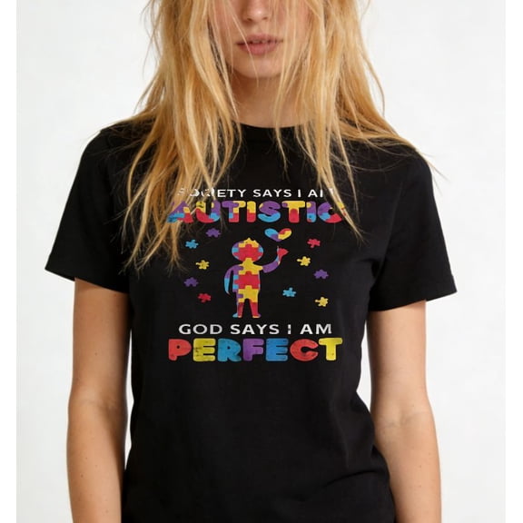 Inspirational Puzzle themed Graphic for Autism Awareness Casual Tee print T Shirt