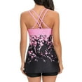 thumbnail image 5 of WEAIXIMIUNG Bikinis Rouges pour Femmes Nouveau Style Jupe Maillot de Bain Deux Pièces Surdimensionné avec Dos Imprimé et Tankini Conservateur m, 5 of 5