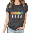 thumbnail image 3 of Fesfesfes Women's Short Sleeve Tops Women Summer Regular Print Regular Women Round Neck Short Sleeves Top Womens Blouses And Tops Casual 2XL(US:12), 3 of 5