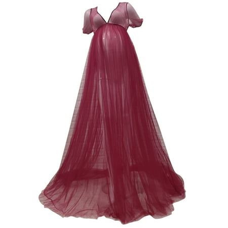 

Maternity Dresses with Lace Maternity Clothes Feeding Dress Supplier Maternity Dress Women Mesh Shorts Sleeves Trailing Photoshoot Dress Office Wrap Dress