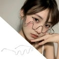 thumbnail image 4 of lionlar Monture de Semi-Lunettes Demi Sans Lentille Femme Lisant Lunettes en Métal, 4 of 8