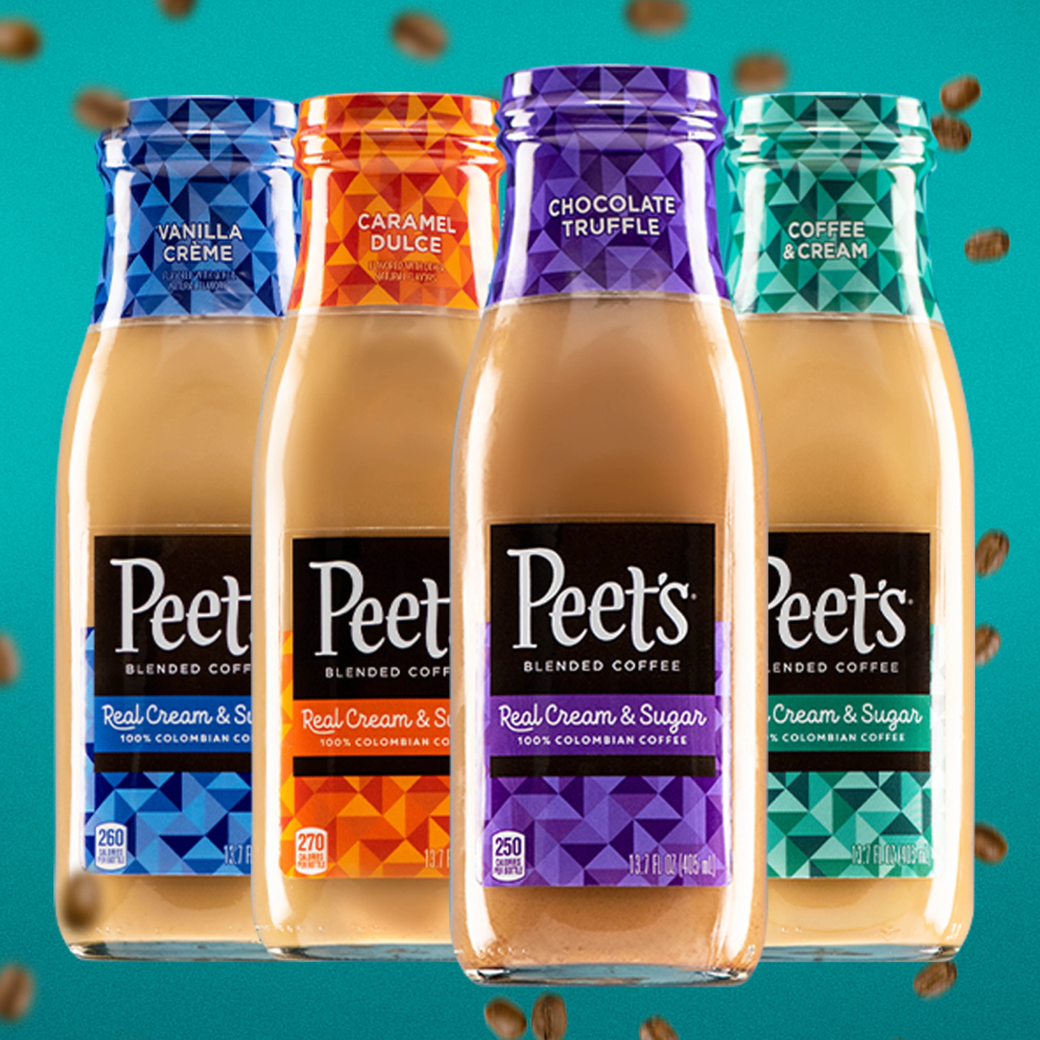 Peet's Vanilla Cream, Blended Iced Coffee, 13.7 fl oz, Glass Bottle