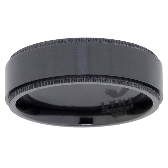 Minimalist Band Ring for Men in Black Zirconium - 8 MM Width - Size 10 by Metro Jewelry