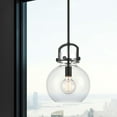 thumbnail image 5 of Innovations Lighting  Newton Bell - 1 Light 10" Stem Hung Pendant Clear/Brushed Brass, 5 of 5