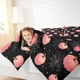 thumbnail image 3 of Homewish Gothic Halloween Pumpkin Twin Comforter Sets,Spider Web Print Bedding Set,Black Blush Pink,Black Reversible,2pcs,1 Comforter and 1 Pillowcase, 3 of 7
