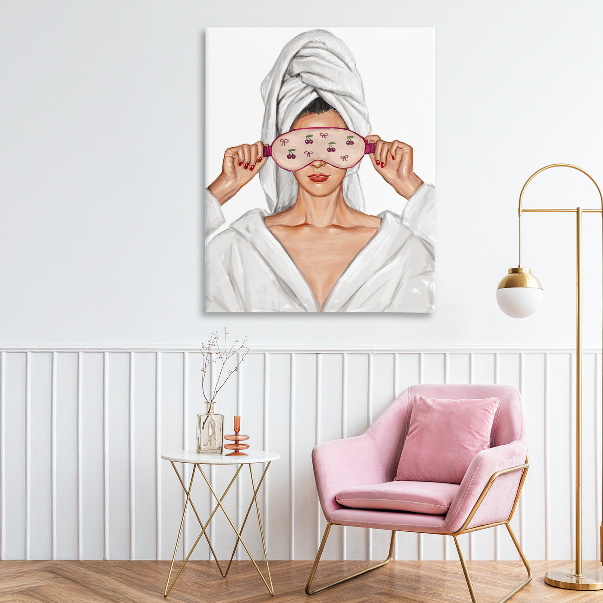 Cherry Eye Mask Fashionista Canvas Wall Art, design by Ziwei Li