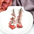 thumbnail image 4 of Red Cluster Shell and Glass Drop Sterling Silver Earrings, 4 of 6