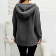 thumbnail image 6 of WTOBBY Women's Oversized Zip Up Hoodie with Fleece Lining, Long Sleeve Pullover Sweatshirt for Fall, Casual and Comfortable Jacket Style,Dark Gray S, 6 of 7