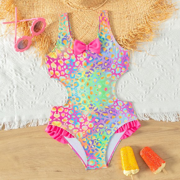 Girl Swimsuits 1 Piece Swimwear Quick Dry Cute Bathing Suit for Teens 9-10 Years