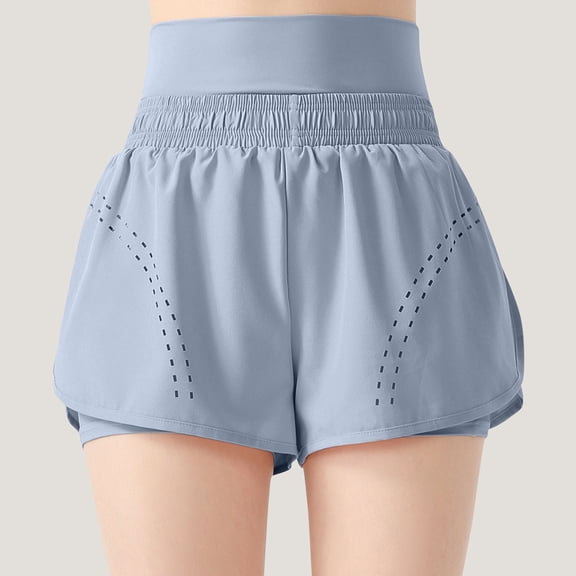 Feimerou Running Shorts for Women with Liner High Waisted Tummy Control Athletic Shorts Gym Workout Shorts Zipper Pockets S-4xl