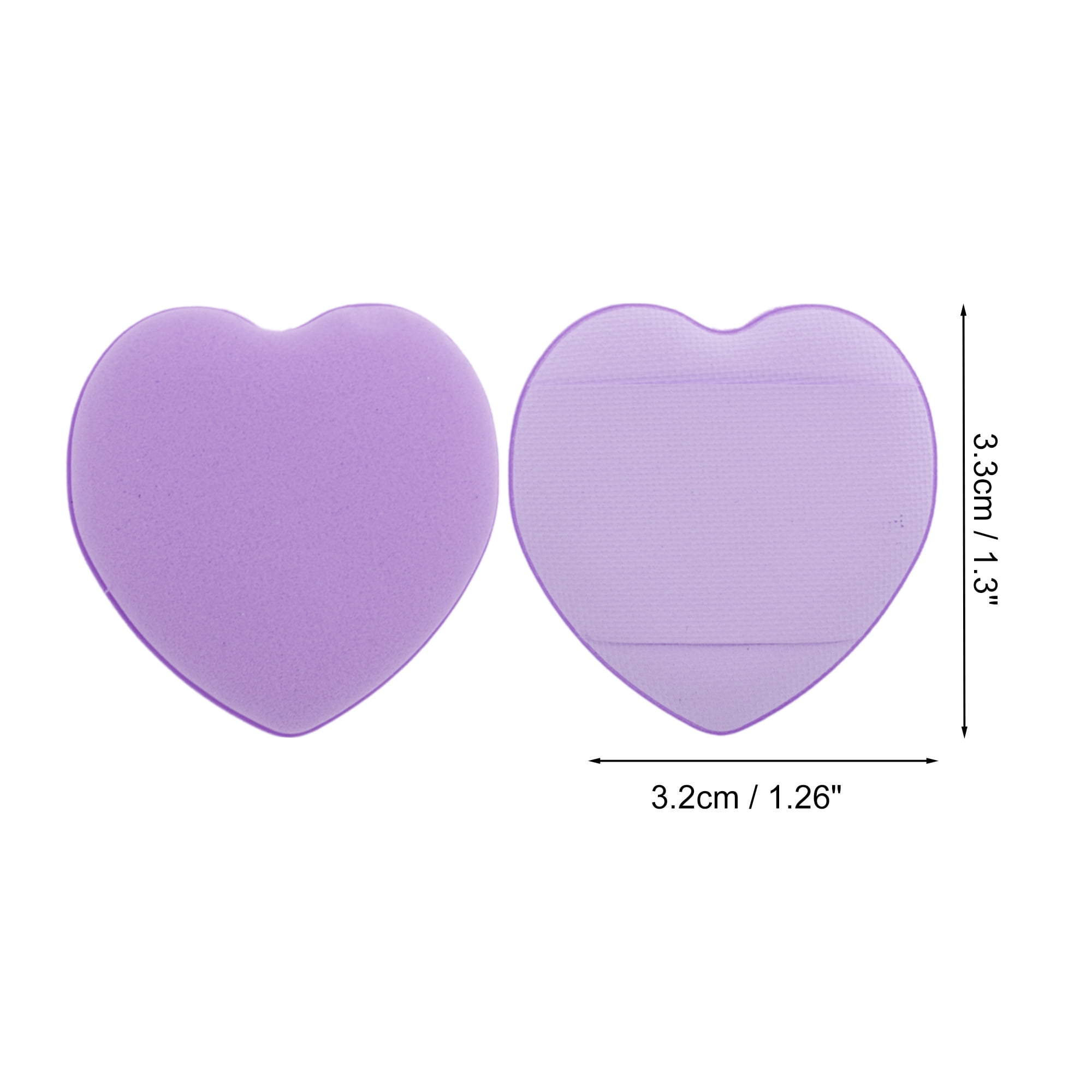 Unique Bargains 5 Pcs Heart-Shaped Face Makeup Sponge for Travel Purple
