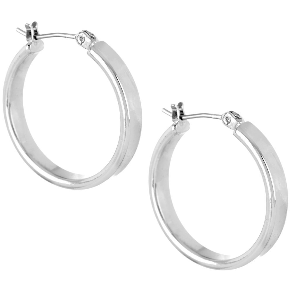 Bay Studio Bay Studio Wedding Band Hoop Earrings Silver tone