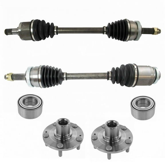 TRQ 6 Piece Drivetrain Kit CV Axles Wheel Bearings w/ Hubs for Tucson Sportage PSA66393