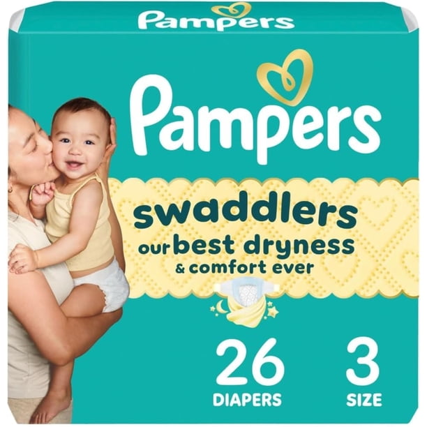 Pañales Pampers, tamaño 3 (6-12 kg), 26 unidades, absorbentes