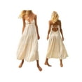 thumbnail image 5 of Nituyy Women's Midi Cami Dress Solid Spaghetti Strap Party Beach A-line Dress, 5 of 5