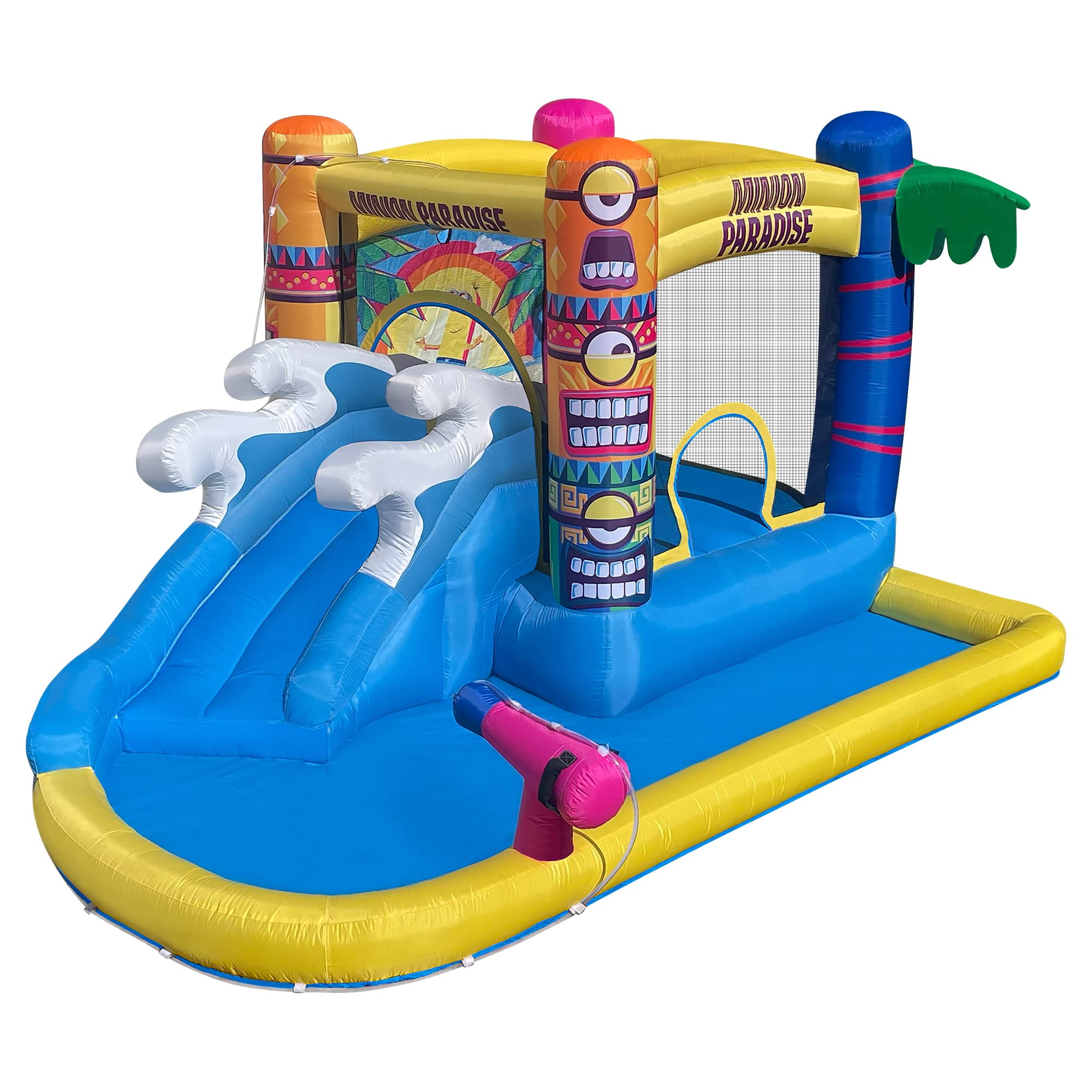 Funormous Minions Bounce House with Water Slide: Indoor and Outdoor Fun , Includes Air Blower with GFCI for Kids Ages 3-8