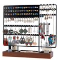 thumbnail image 4 of Multifunction Jewelry Wood Base Ring Storage Box Earring Rack Black, 4 of 5