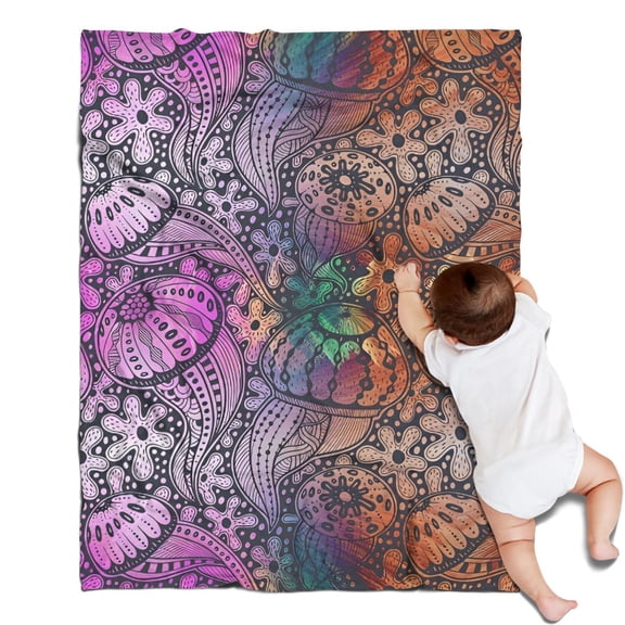 Multicolor Paisley and Floral Pattern Blanket,Comfortable Soft Flannel Throw Blanket,All Season,Warm Lightweight Blankets for Sofa Bed Couch Living Room Chair,30"x40"