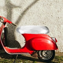 SWETRACE 1Set Universal Motorcycle Seat Cover Silver Pu Leather for Motorbike and Scooter Seats with Dust Protection