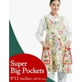 thumbnail image 2 of Cozy Adjustable Cross Back Aprons for Women with Pockets Cotton Linen Cooking Kitchen Baking, 2 of 5
