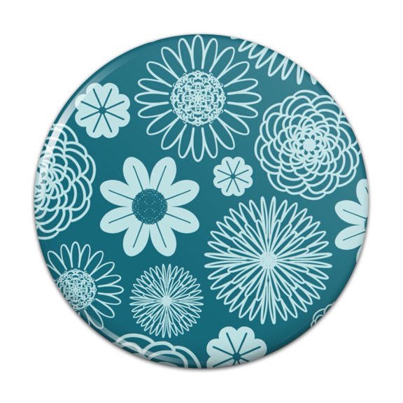 Geometric Flower Pattern Pinback Button Pin