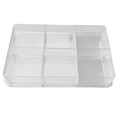 thumbnail image 2 of ToolUSA (2 Pack) Clear Plastic 6-Grid Small Storage Box | 3" x 2" x 1/2" (7.6 cm x 5.1 cm x 1.3 cm) | Ideal for Beads, Jewelry & Small Items, 2 of 6