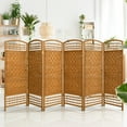 thumbnail image 7 of Red Lantern 4 ft. Short Fiber Weave Folding Screen - Light Beige - 6 Panels, 7 of 7