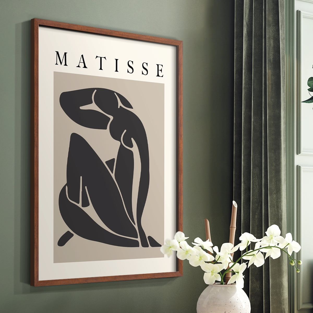 Matisse CCCLXXX in Brown Solid Wood 11 x 14 Framed Print
