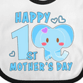 thumbnail image 4 of Inktastic Happy First Mothers Day with Elephant Boys or Girls Baby Bib, 4 of 4