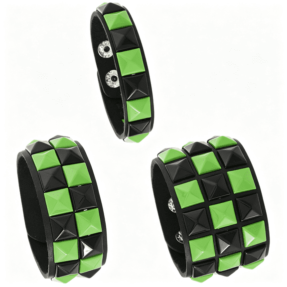 DESIGNICE 3Pcspunk Bracelet Leather Studded Bracelets Emo Bracelet Adjustable Goth Bracelets for Men Women, Stylish Studded Bracelets