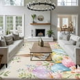 thumbnail image 3 of 5'x7' Area Rugs, Easter Indoor Outdoor Area Rug for Living Room Bedroom, Vintage Spring Bunny Eggs Farmhouse Floral Leaves Washable Bathroom Rugs Kitchen Floor Carpet Mats Home Decor Aesthetic, 3 of 8