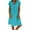 Blue#Clearance, variant on Womens Plus Size Dresses Heart Print V Neck Mini Dress Loose Side Split Hem Short Sleeve Vacaton Sundress