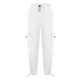 thumbnail image 5 of UVEASISHA Women's Baggy Cargo Pants Casual Parachute Pants Loose Fit Hip Hop Harem Pants with Pockets Ahorros de verano White S, 5 of 6