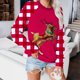 thumbnail image 2 of Gibobby Chaqueta Athletic Mujer holgado a la moda Sudadera deportiva con estampado navideño colorido para mujer, manga larga, cuello Rojoondo, sudadera con capucha (Rojo, S), 2 of 5
