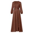 thumbnail image 4 of Elegant Women's Long Sleeve Button Down Abaya Casual Dress Dubai Fashion Outerwear, 4 of 4