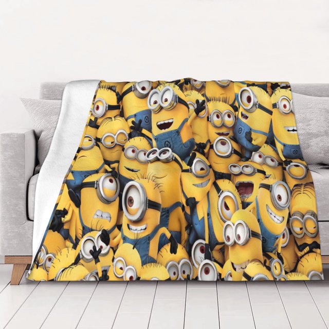 Manta de franela de los Minions para decoración de habitación, cama y sofá, 40 x 30 pulgadas