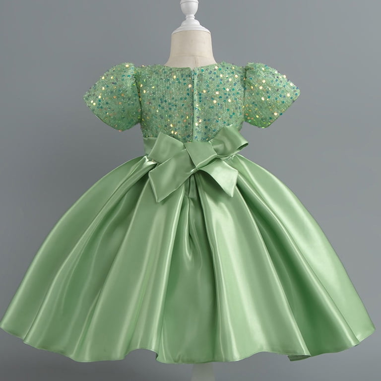 Girls Formal Dress Trendy Glitter Sequin Stain Patchwork Puffy Ball Gowns  Cute Pageant Princess Flower Dresses - Walmart.com
