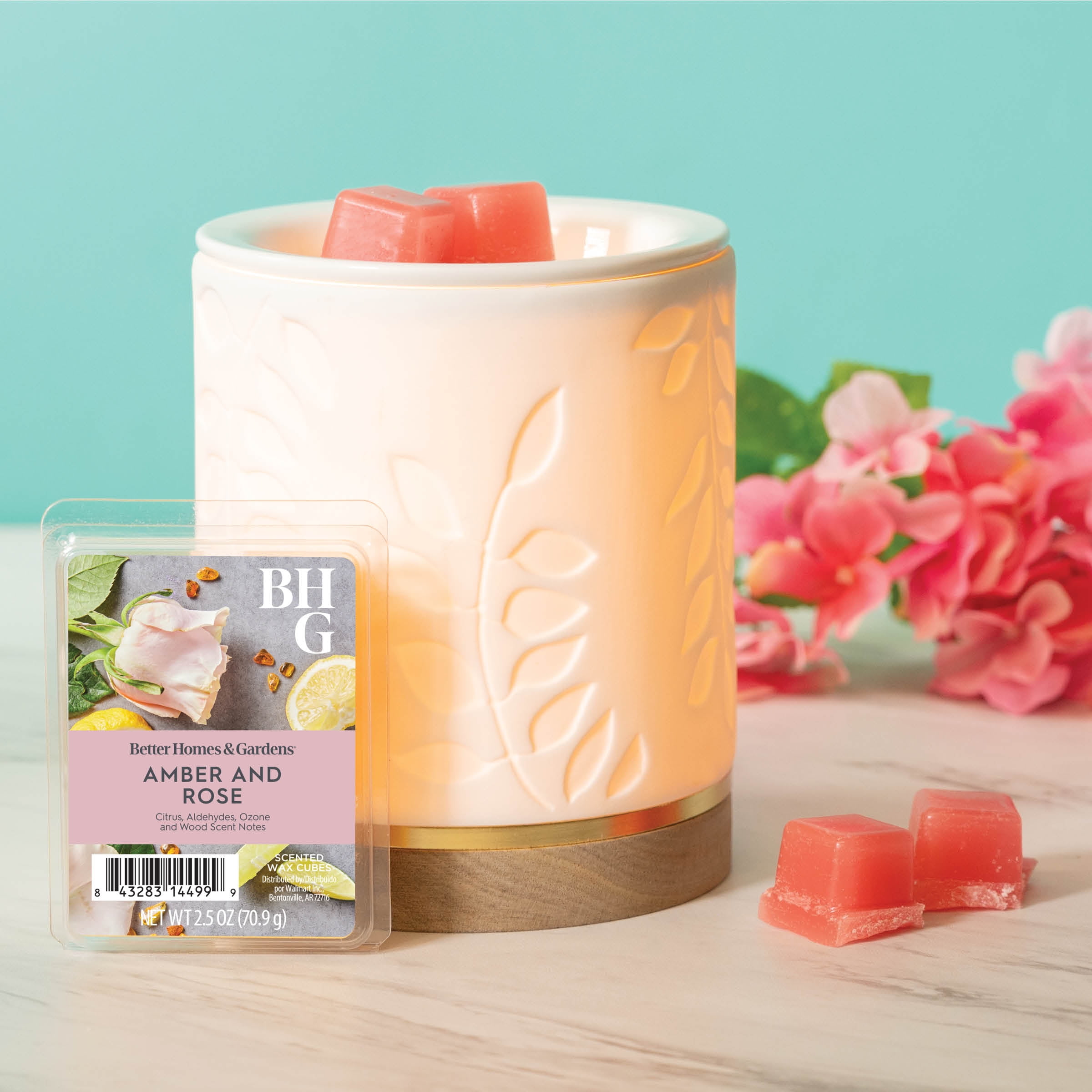 (3 pack) Amber & Rose Scented Wax Melts, Better Homes & Gardens, 2.5 oz (1-Pack)