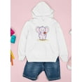 thumbnail image 3 of Elephant With A Red Flower Hoodie Juniors -Image by Shutterstock,  Small, 3 of 4