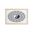 thumbnail image 1 of Ying Yang Wall Art with Frame, Vintage Yin Yang Mandala Pattern Oriental Bohemian Design, Printed Fabric Poster for Bathroom Living Room, 35" x 23", Black White, by Ambesonne, 1 of 2