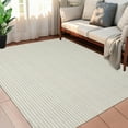 thumbnail image 1 of Modern Stripe Area Rug 5x7 Rug for Living Room, Machine Washable Area Rug, Non-Slip Pearl Velvet Soft Floor Carpet, Low Pile Rug for Bedroom, Dining Room, Laundry Room, Beige Tones, 1 of 9