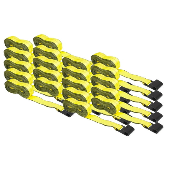 (20 Pack) 2"X30' Winch Straps w/flat hook, WLL 3335, Flatbed Tie Down Strap