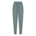thumbnail image 6 of ATENAR Women's Pants,Pants for Womem,Casual Pants for Women,Drawstring,Moisture Wicking,Solid,Cotton,Linen ,Mint Green,2XL(US:12), 6 of 7