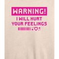 thumbnail image 3 of Instant Message - Warning I Will Hurt Your Feelings Lightweight French Terry Wide Neck Long Sleeve Graphic Shirt, 3 of 6