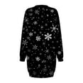 thumbnail image 5 of FYEGRE Women's Hoodless Print Sweater Dress Long Sleeve Crewneck Casual Loungewear Tunic Pullover For Fall Winter Holiday Season Party Outfit Comfortable Soft Warm Fashion Apparel Black XXXL, 5 of 5