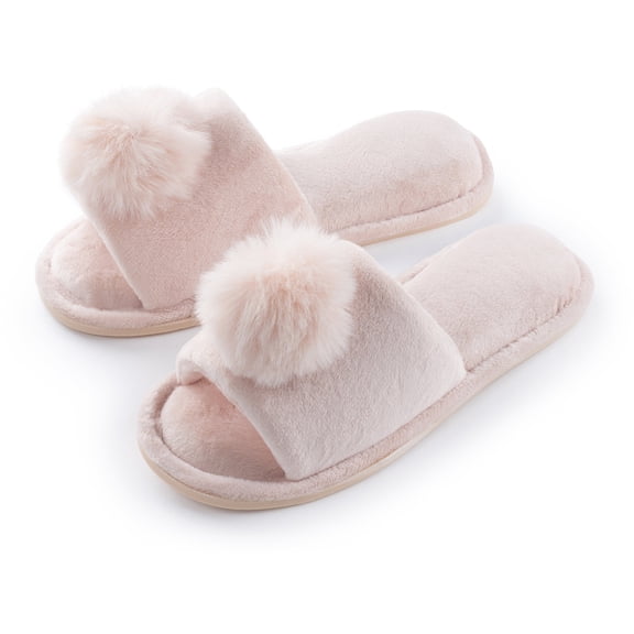 Popeez Girls's Lovely Pom-Pom House Slipper 13/1, Beige